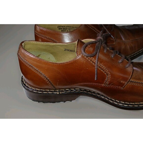 Stacey Adams Mens Dress Shoes Size 8M Brown Leather Tie Up Work Dress Business - Picture 10 of 16